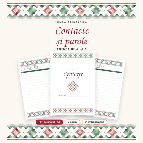 Coperta: Agenda de contacte și parole