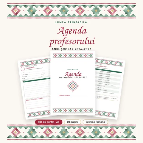 Coperta: Agenda profesorului 2026–2027