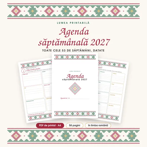 Coperta: Agenda săptămânală 2027