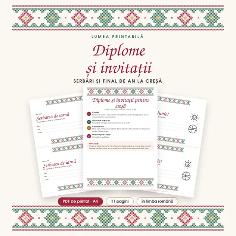 Coperta: Diplome și invitații pentru creșă