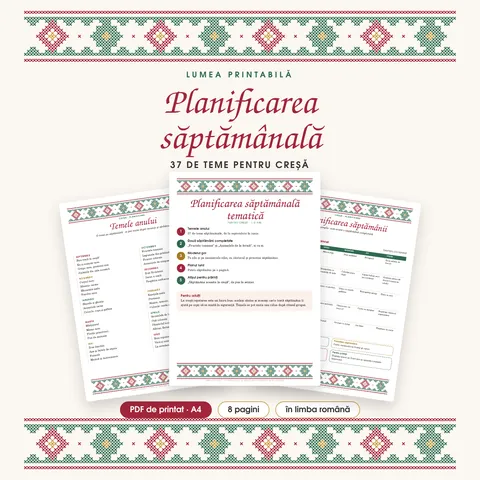 Coperta: Planificarea săptămânală tematică pentru creșă