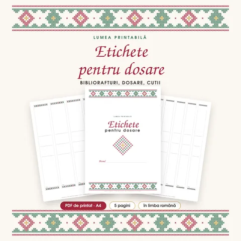 Coperta: Etichete pentru dosare