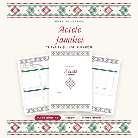 Coperta: Organizatorul actelor familiei