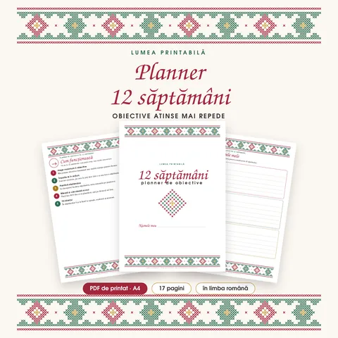 Coperta: Planner de obiective pe 12 săptămâni