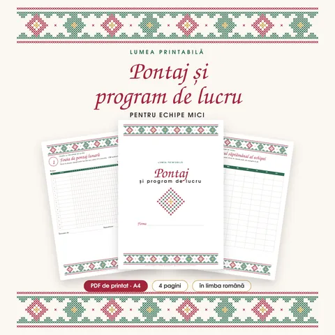 Coperta: Pontaj și program de lucru