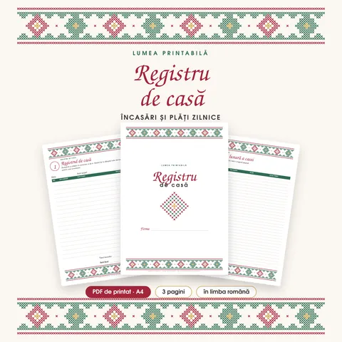 Coperta: Registru de casă printabil