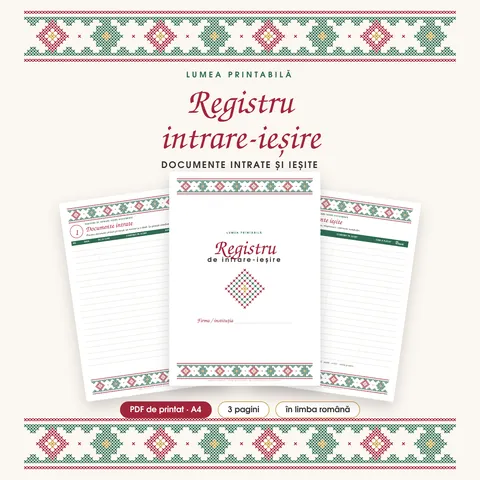 Coperta: Registru de intrare-ieșire documente