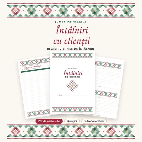 Coperta: Registrul întâlnirilor cu clienții